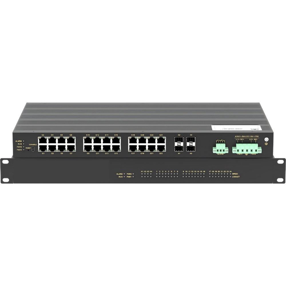 RS3128三层4X+24GE万兆网管型机架式工业以太网交换机